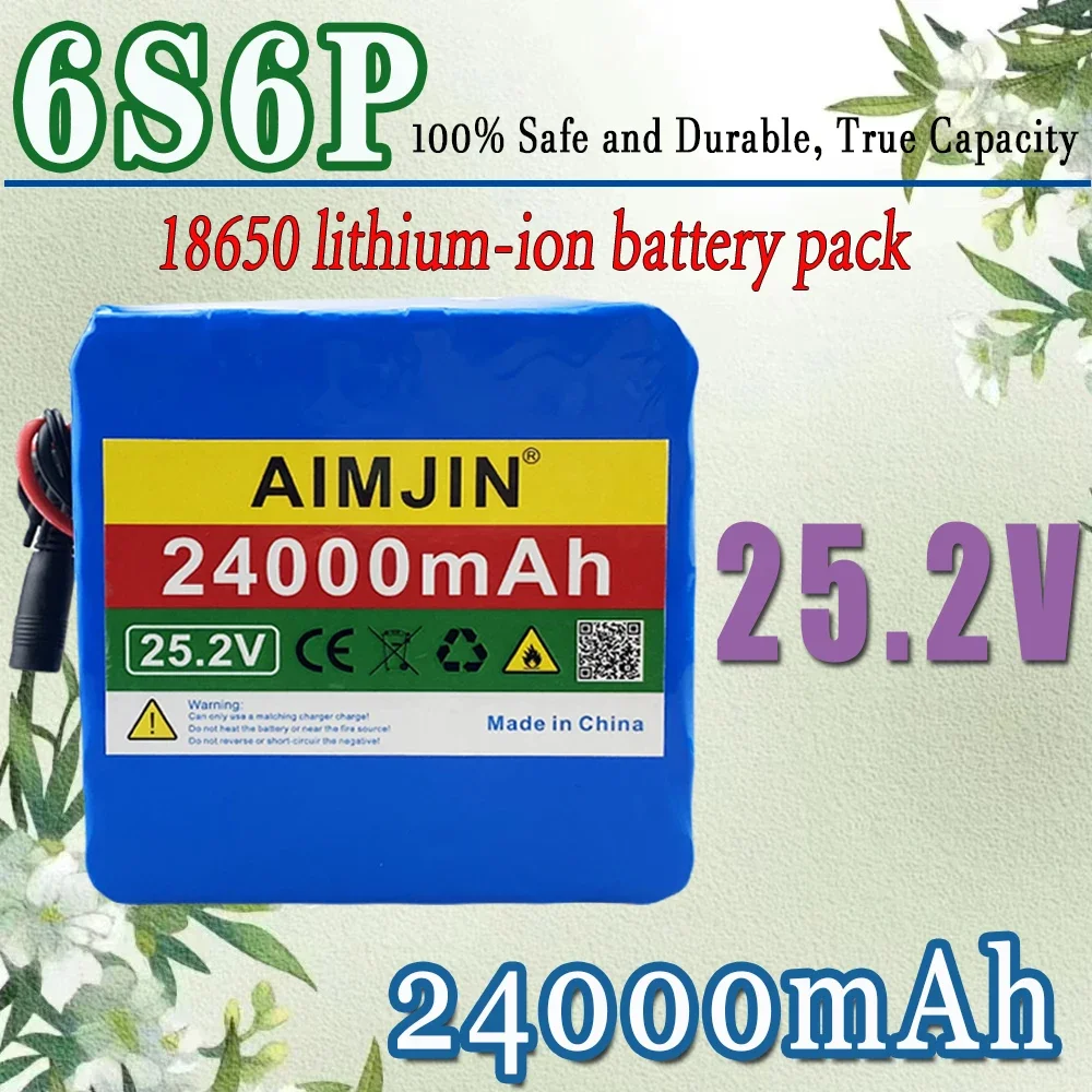 

25.2V 24000mAh 18650 lithium battery pack 6S6P original rechargeable battery pack with Built in intelligent BSM