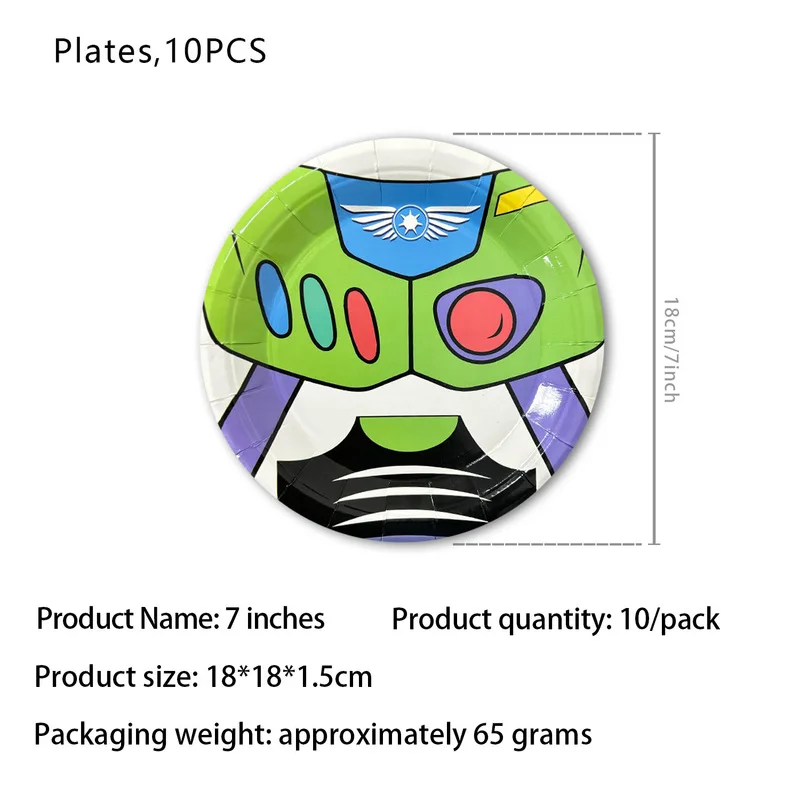 Toy Story Theme Disposable Party Supplies Tablecloth Plates Cups Napkins Cartoon Character Tableware Set For Birthday Parties