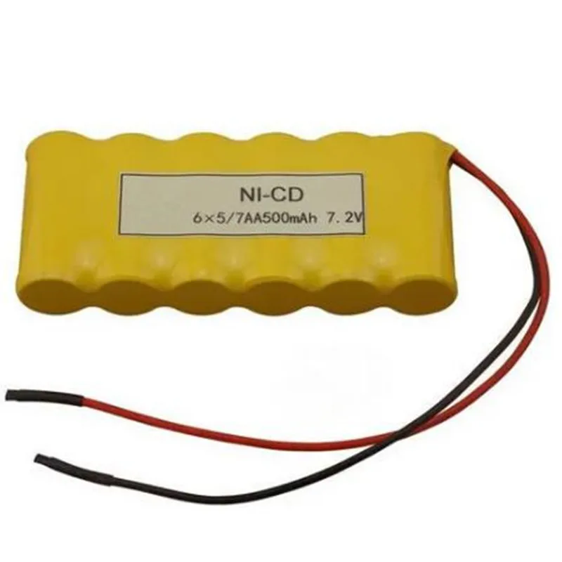 7.2V 5/7AA 500MAh Ni-cd Rechargeable Battery Pack