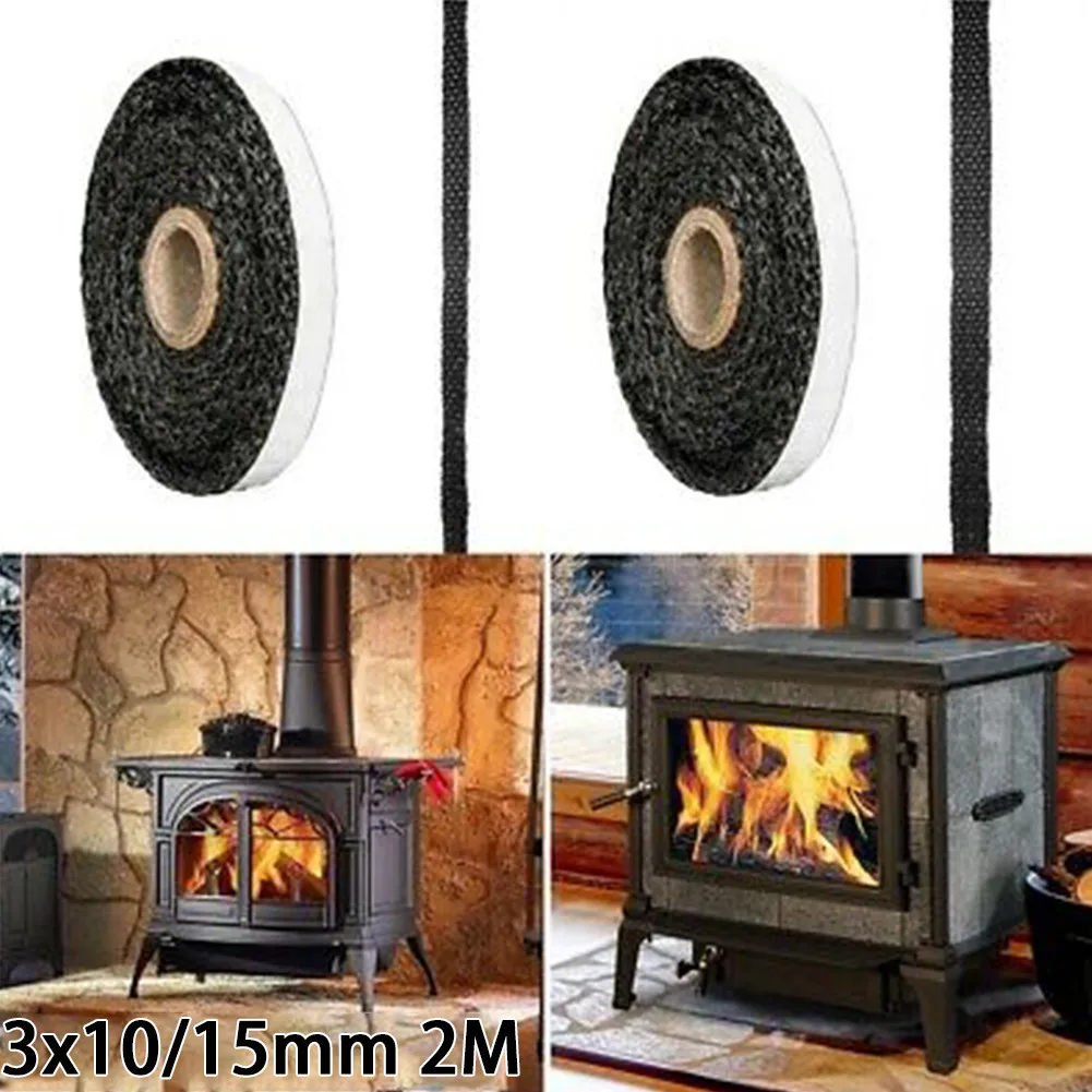 เตาไฟเชือกเตาเผาไม้ซีลปะเก็น Log Burner ซีลประตูสําหรับ Home เตาผิงไฟเบอร์กลาส Accessories2m 3 มม