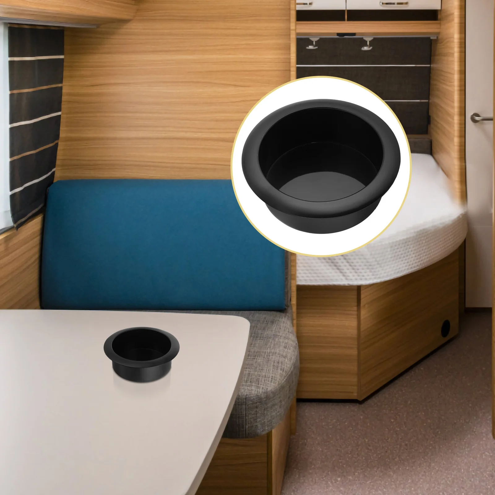 

Table Cup Holder For Rvs Vehicles Black Foldable Insert Car Sofa Boat Truck Marine Couch Recliner Center Console Automotive