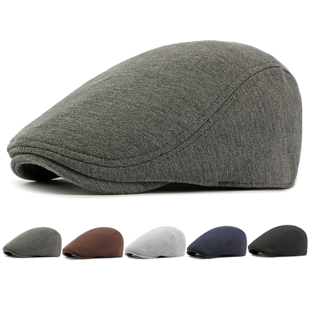 

HT4423 Beret Spring Autumn Caps for Men Women Retro Artist Painter Knit Beret Hat Male Female Ivy Flat Cap Adjustable Beret Cap