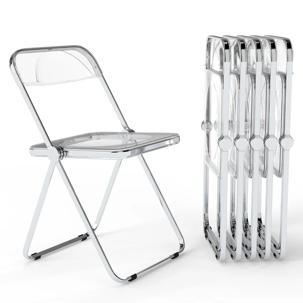

Folding Chairs,Foldable & Stackable Clear Chairs with Metal Chrome Frame, Indoor and Outdoor,, Customized