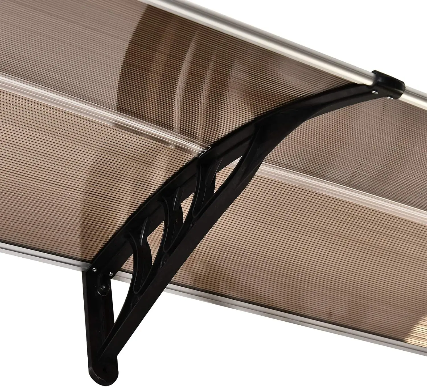 مظلة نافذة معززة من البولي كربونات مطورة للأماكن الخارجية ، الباب الأمامي ، غطاء الفناء ، مظلة الحديقة ، مجسم الشمس ، بني غامق #4