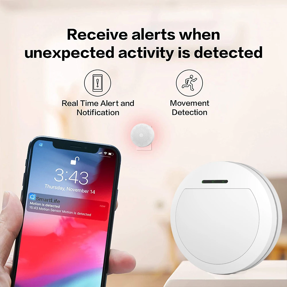 Meian ZigBee Motion Sensor Human Body Sensor Movement Infrared Wireless Connection Smart Home Work With Tuya Smart Life Need Hub