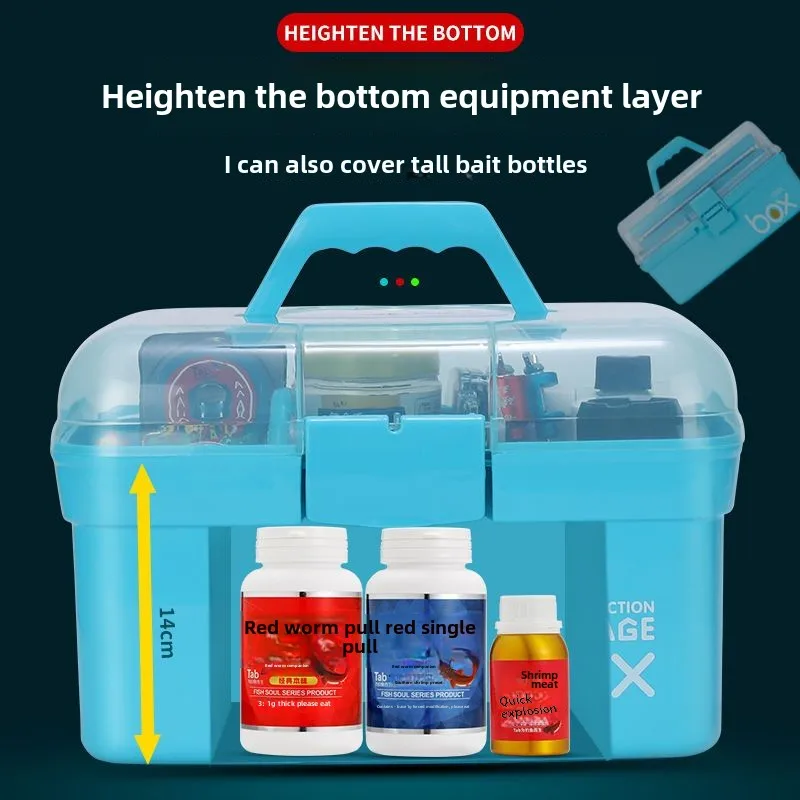 Fishing Gear Accessories Storage Box Portable Fishing Line Hook Box Multi-functional Plastic Three-layer Fishing Tool Box