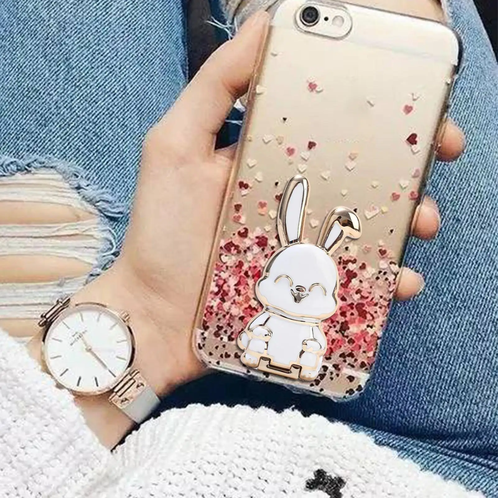 Rabbit Bracket Foldable Bunny Phone Bracket Rabbit Holder Stand Phone Case Cute Rabbit Bracket Rabbit Stand Bracket