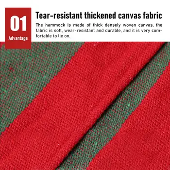 Hamaca de lona para adultos de 250 x 150 cm, columpio de jardín, portátil, para interiores y exteriores, para acampar, de alta resistencia, de tela de paracaídas, para colgar en la cama. 8 best sales Columpio de interior - №6