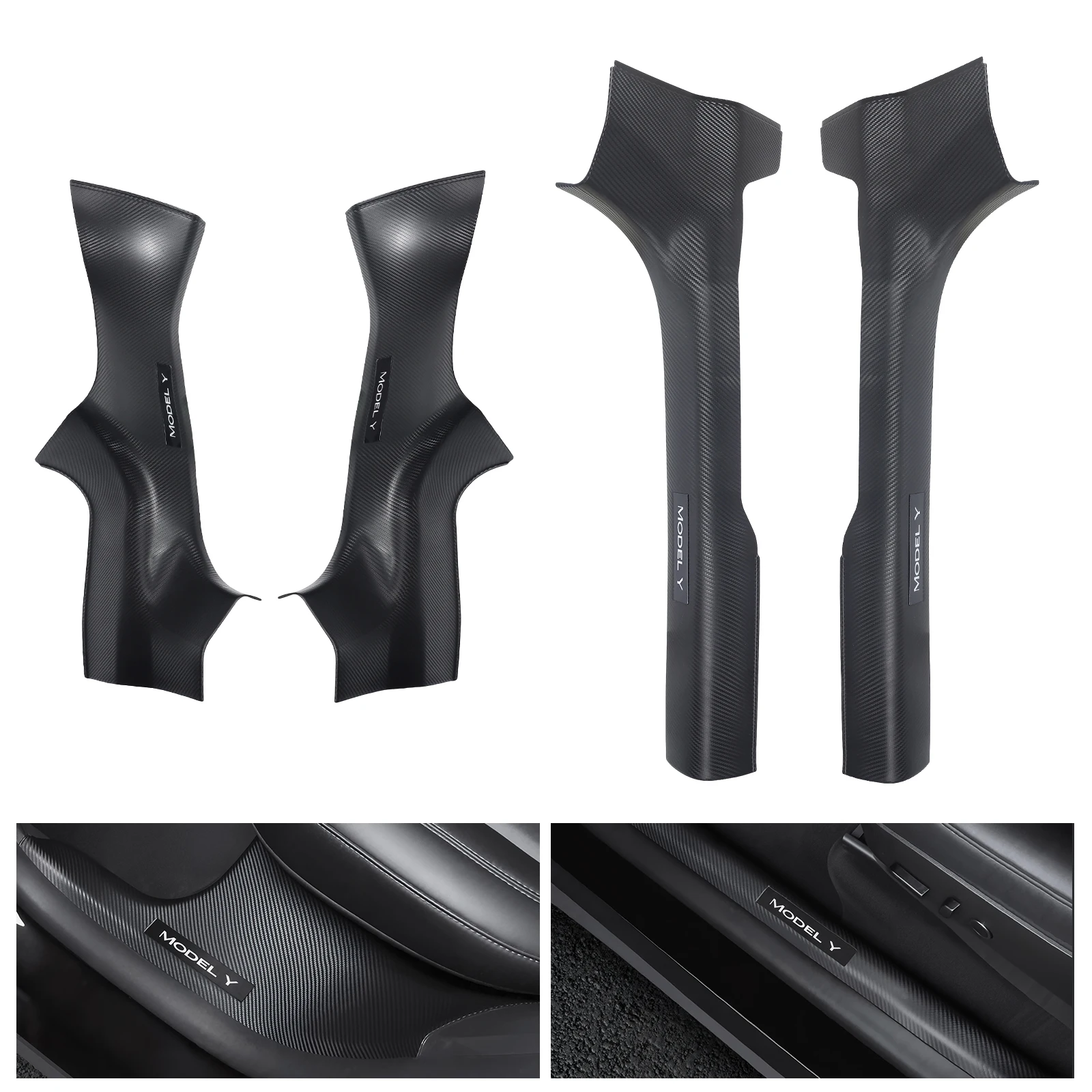 

4 Pcs Front Rear Threshold Strip Door Sill Protector For Tesla Model Y Juniper 2025 2026 Accessories Anti-kick Guard Waterproof