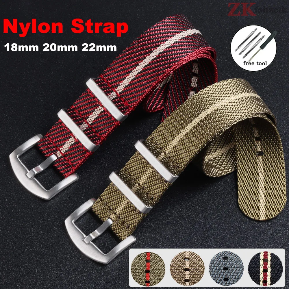 Soft Nylon Strap for Omega Seamaster 007 Men Women Military Canvas Replace Watch Band for Seiko Prospex watchband18mm 20mm 22mm