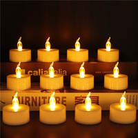 12/24PCS Led Tea Light Candles with CR2032 Battery Warm White Flameless Electric Candle Lamp Easter Wedding Christmas Decoration