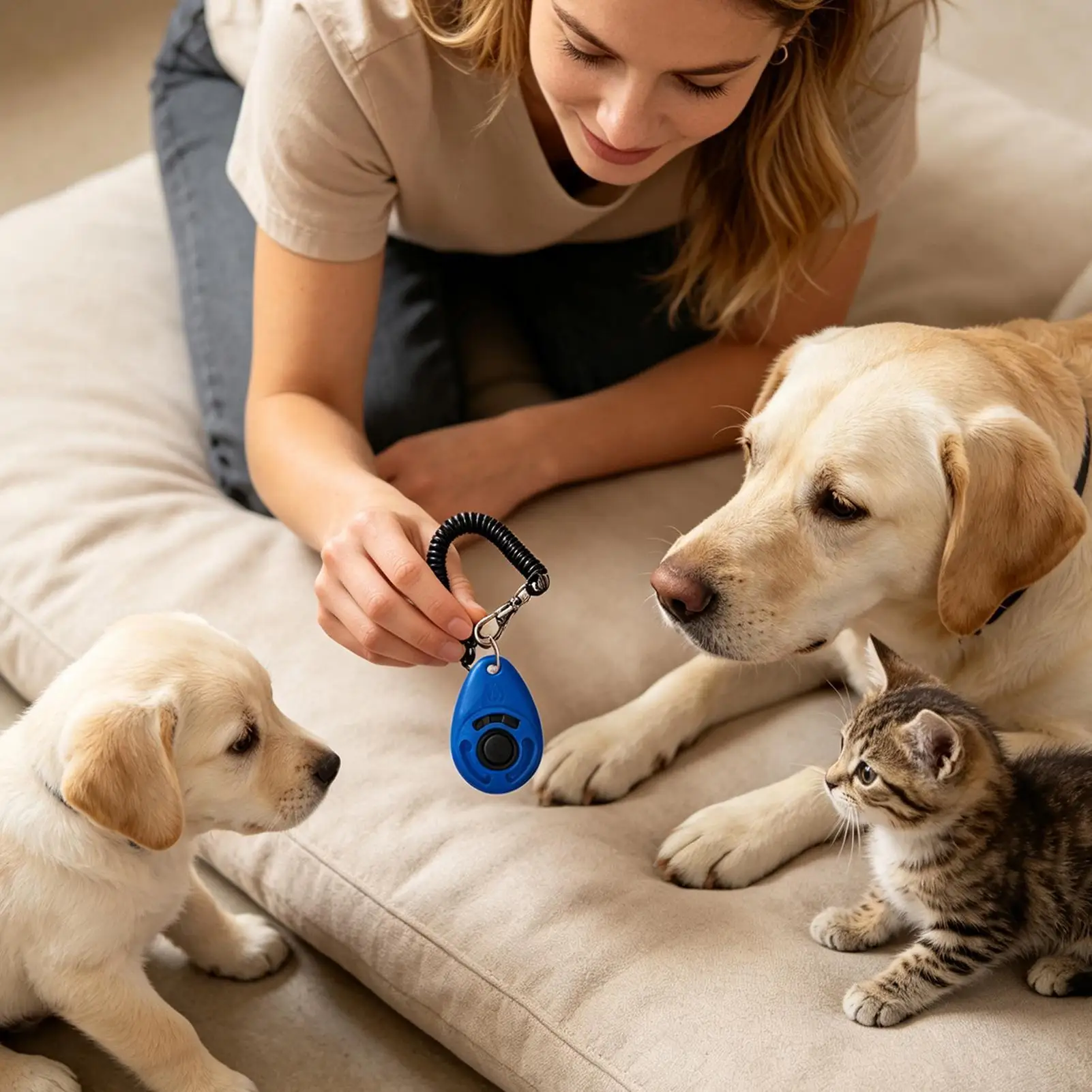 Dog Training Clicker Pet Behavior Guidance Device With Wrist Strap Cat Behavior Correcting Clicker For Potty Chewing Barking