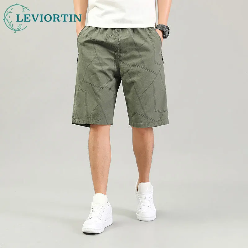 Summer men's Chinese style fashionable urban slim fit loose outer wear casual simple breathable straight leg five quarter pants