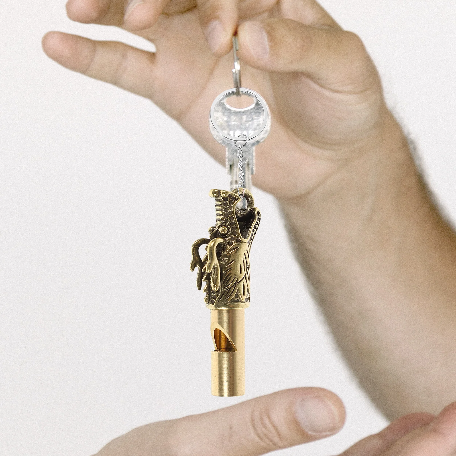 

4Pcs Brass Dragon Head Whistles Animal Pendant Portable Loud Emergency Survival Outdoor Camping Whistle Whistle