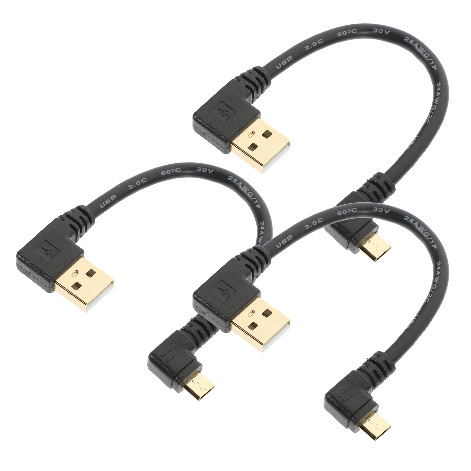 3pcs Right Angle Micro USB Cable Micro USB Charging Cable For Data Transfer 90 degree micro usb cable