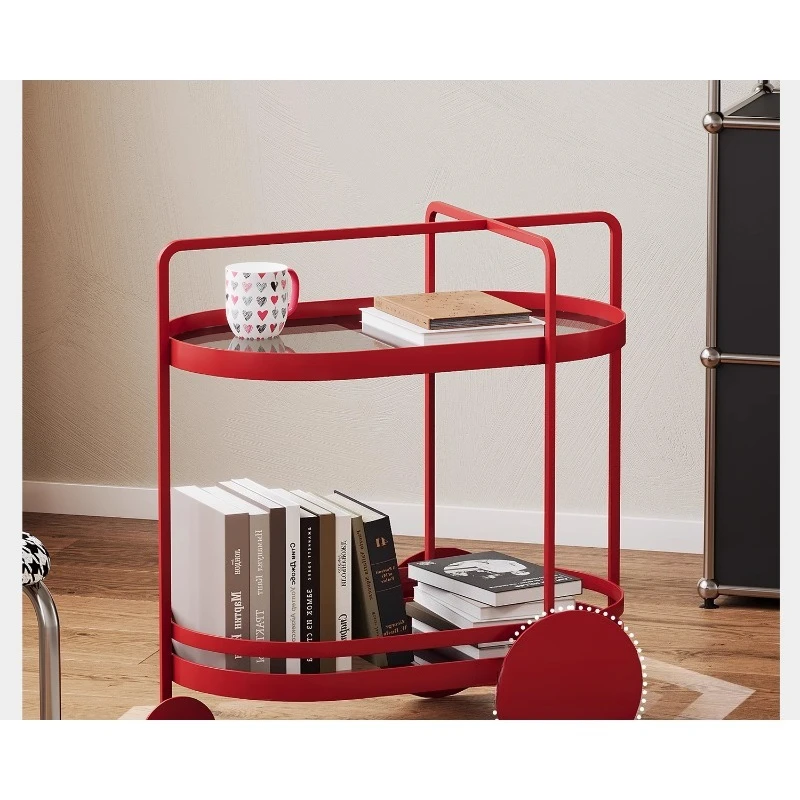 

Medieval trolley side table removable sofa side cabinet living room mini coffee table rack Internet celebrity ins dining car