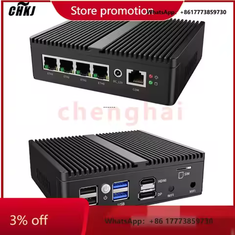 CHKJ-2025NEWG30S N100 Soft Router DDR5 NVME SSD Industrial Fanless Mini PC 4x2.5G i226 LAN OPNsense Firewall VPN Ser