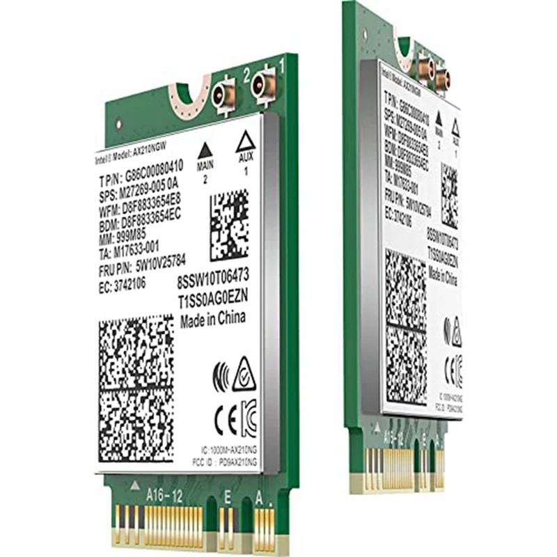 AX210NGW Wifi Card, Wi-Fi 6E 11AX Wireless Module Expand To 6Ghz MU-MIMO Tri-Band Internal Network Adapter+Bluetooth 5.2