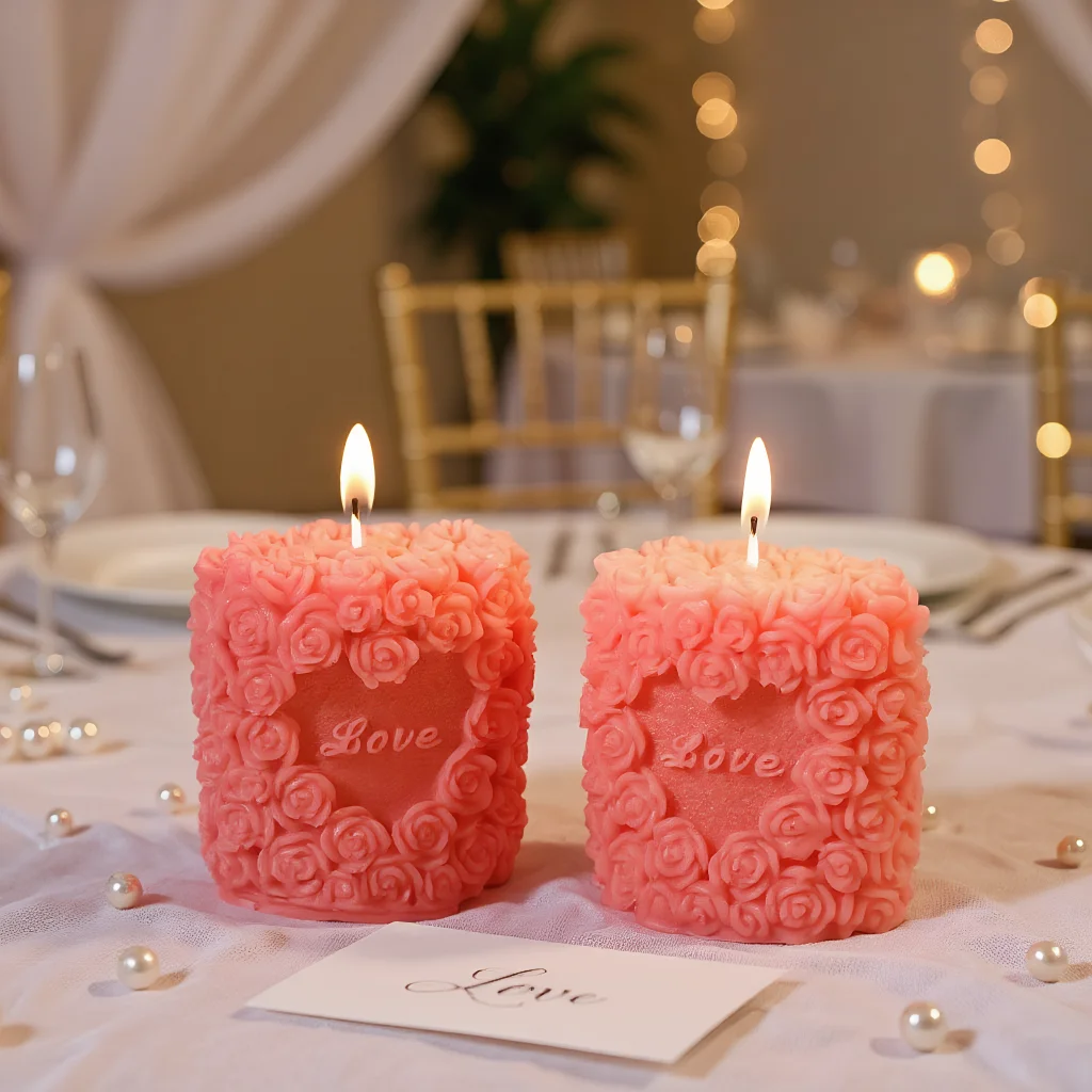 

DIY Silicone Mold Candle Love Heart Rose Scented Valentine's Day Ornament Soap Molds for Candles Making Supplies Molde Silicona