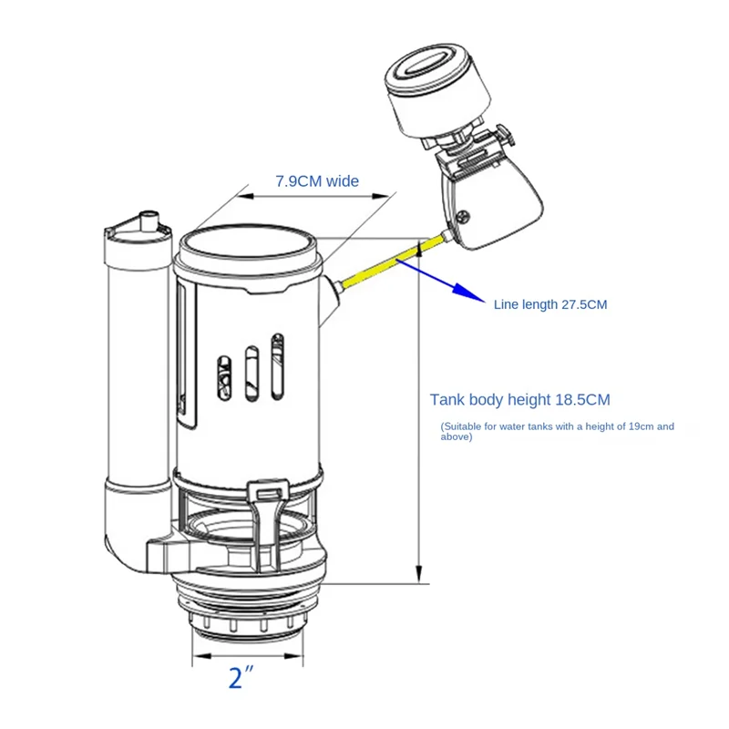 Seats Toilet Valves Universal Water Tank Dual Fill Drain Valves Button Water Tank Part for Home Seats Toilet