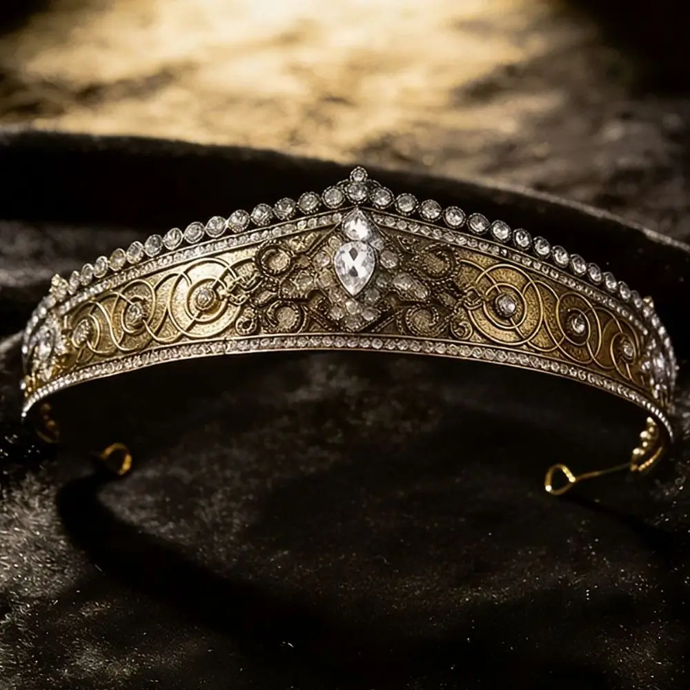 Fashion Alloy Tiara Headband Gothic Sparkling Rhinestone Wedding Headpiece Queen Princess Crown Prom
