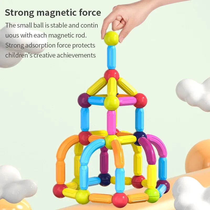 Magnetic Stick Designer Building Blocks Set Kids Big Size Magnets Bricks Montessori Educational Toys for Children Gift