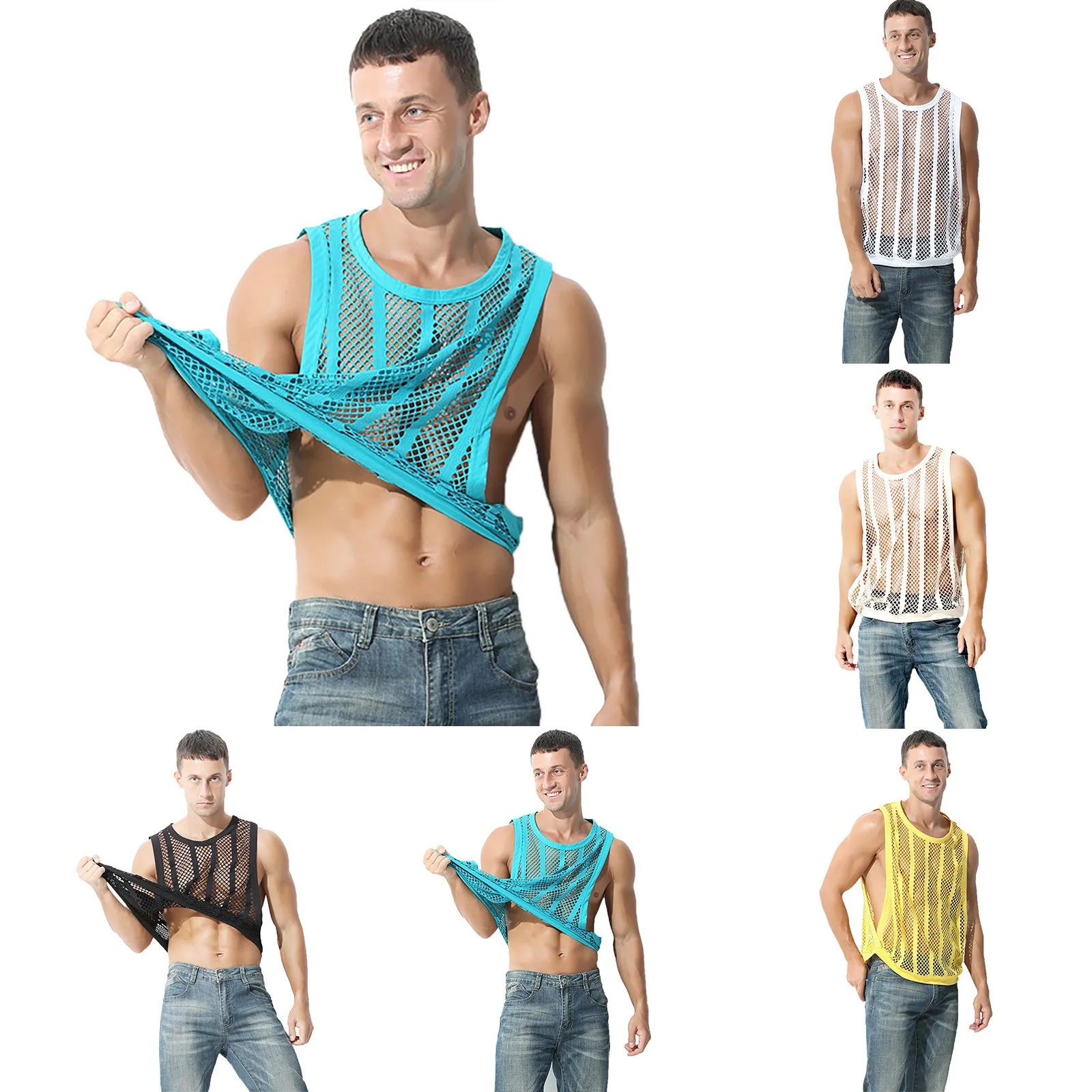 

Пасха для него, мужчин, спортивная рыболовная сеть без рукавов с широкими краями, жилет с разрезом в полоску, топ, идея для подарочной корзины