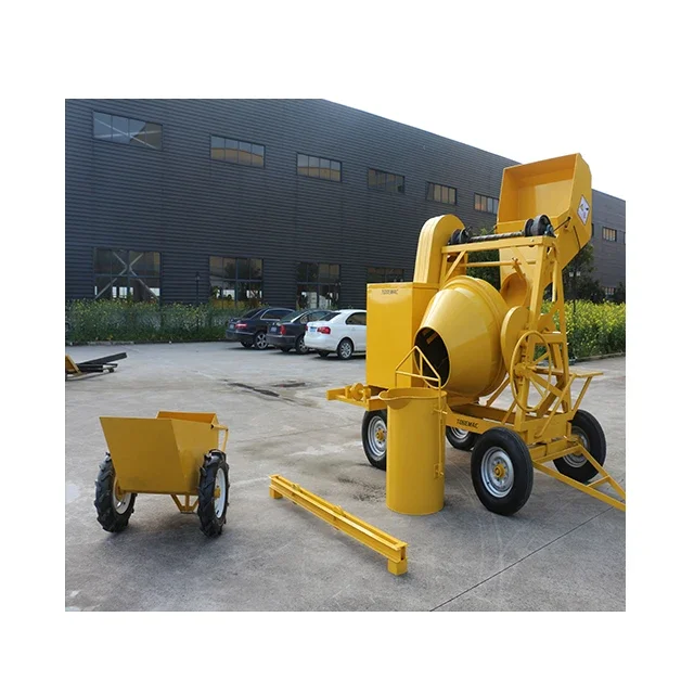 QKSL-500 Concrete Charging and Mixing Machine Cement Mortar Mixing Conveyor Multi-functional -Diesel Mixer with Cart