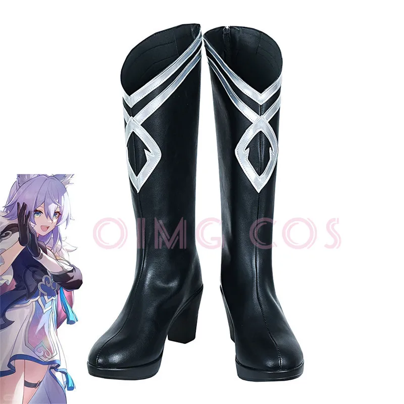 Genshin Impact Baiheng Cosplay Shoes Anime Chinese Style Halloween for Women Game