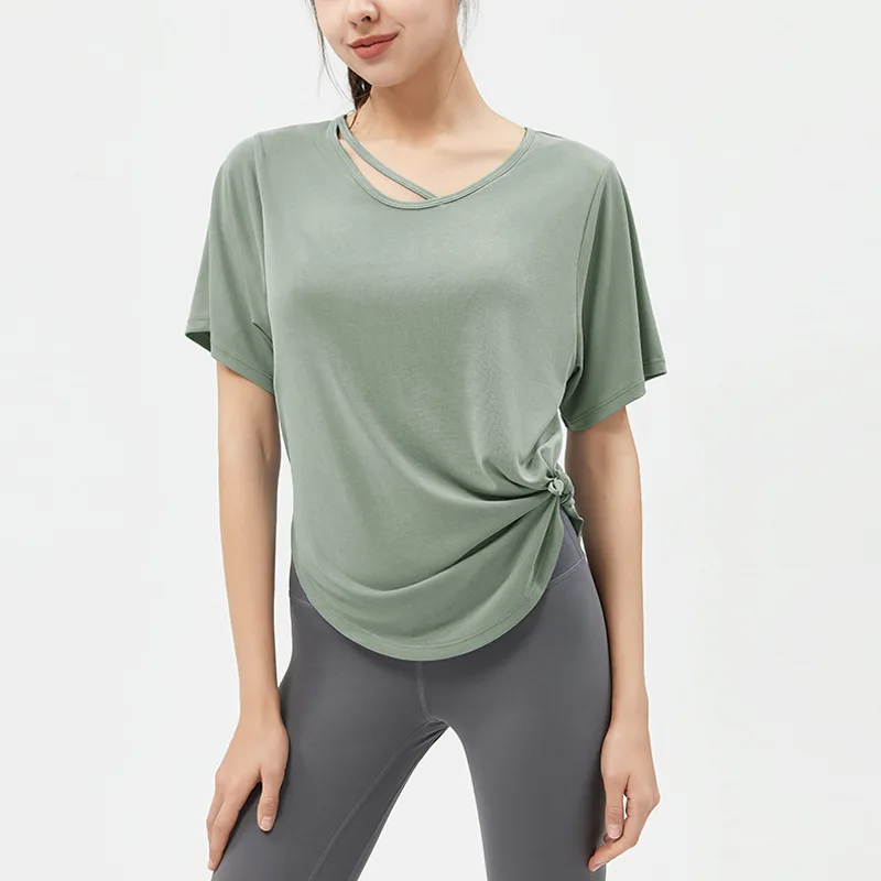 Plus Size Workout T-Shirt for Women, Loose Fit Short Sleeve Top, Breathable Yoga Running Tee