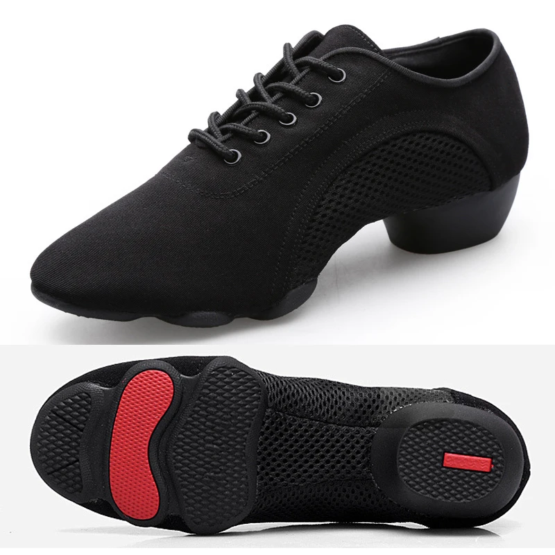 Chaussures de danse Oxford maille chaussures de danse latine femme professeur de sport semelle souple chaussures de danse carrées baskets adultes enfants