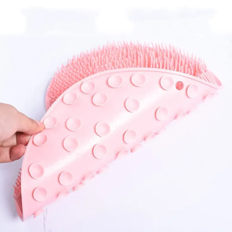 Exfoliating Shower Massage Scraper Bathroom Non-slip Bath Mat Back Massage Brush Silicone Foot Wash Body Cleaning Bathing Tool