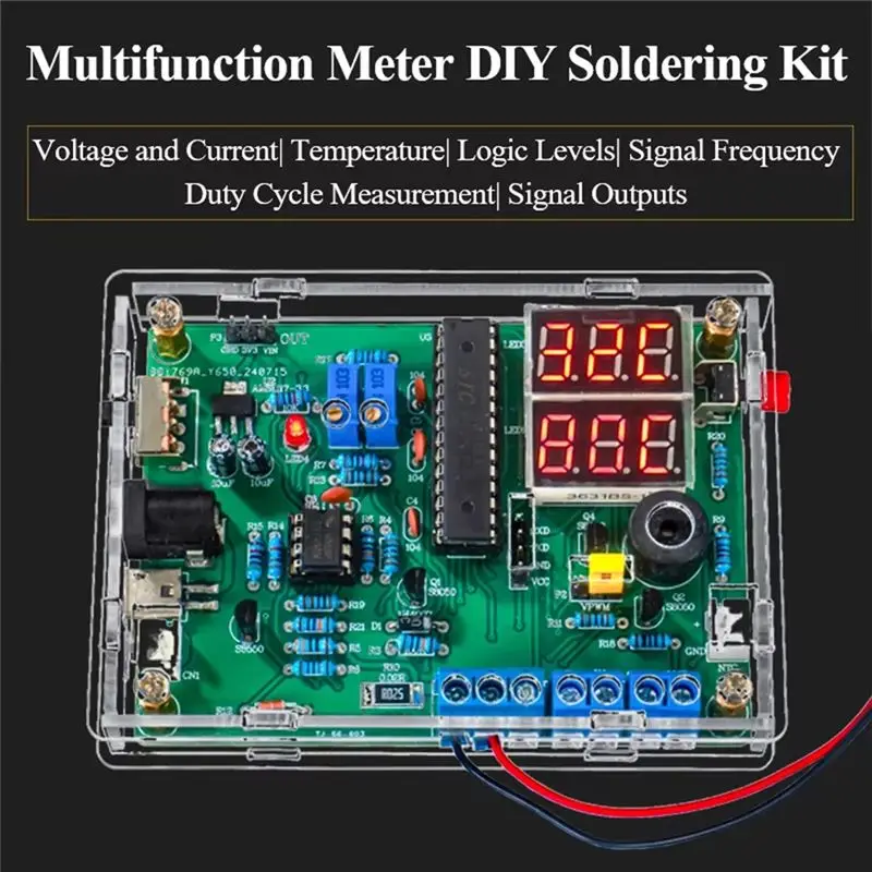 [HOT!A34R】 Loose Part PWM Signal Generator Included Multi-Function Meter DIY Soldering Kit For Voltage Current Temperature Measu