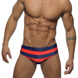 Striped Beach Shorts for Men Swimming Trunks Low Waisted Swimwear Boxer Briefs Sexy Bikini Bathing Suit Underwear Boardshorts