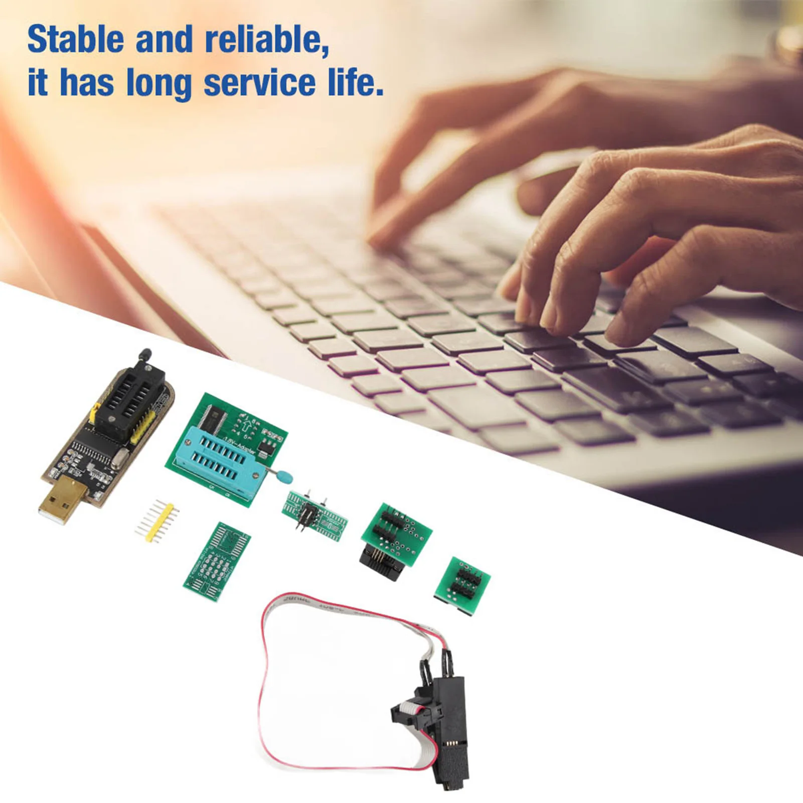CH341A USB Programmer SOP8 Test Clip 1.8V Adapter SOP8 to DIP8 Converter Module Adapter Socket Converter Module USB Programmer