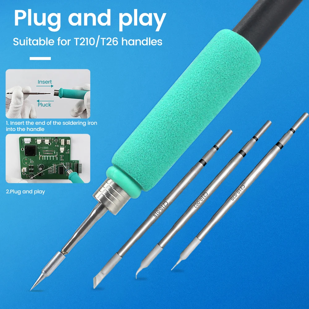 C210 Integrated Soldering Iron Tip Universal JBC Express T26 Welding Station C210 Heating Core Straight Point Bending Tool Head