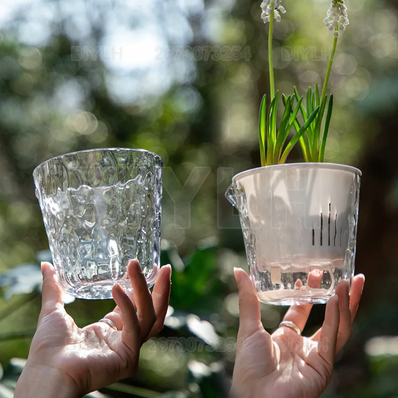Lazy Self-absorbent Flower Pot ABS Hydroponic Plantpots for Home DecorIndoor Outdoor Garden Accessories Automatic Watering Pots