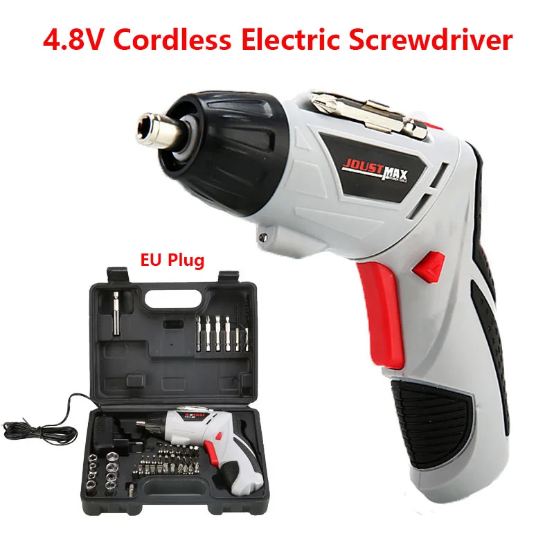 

4.8V Electric Screwdriver Set Rechargeable Cordless Drill 45 Bits Mini Wireless Drill Kit with LED Light Dremel House Power Tool