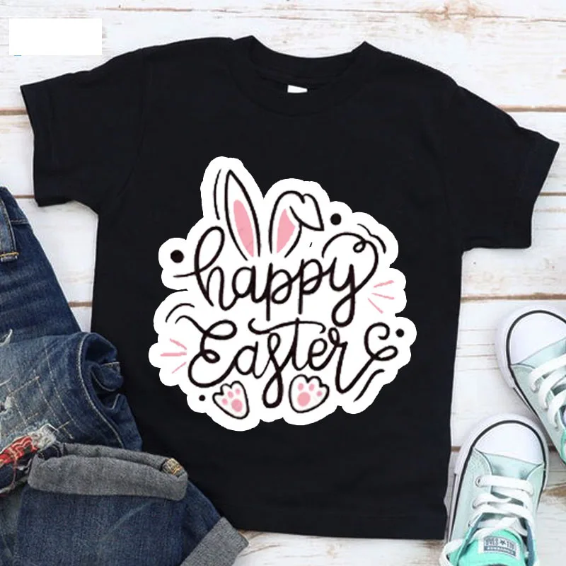 

Easter Kids Clothes T Shirts Outfits Kids T Shirt Easter Bunny Egg Print Birthday Shirt Custom Party Boys Clothing Outfit Summer