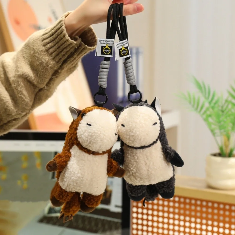 봉제 동물 열쇠고리 마스코트 조랑말 펜던트 창의적이고 귀여운 말 열쇠고리 푹신한 카와이 만화 말 펜던트 축제 장식