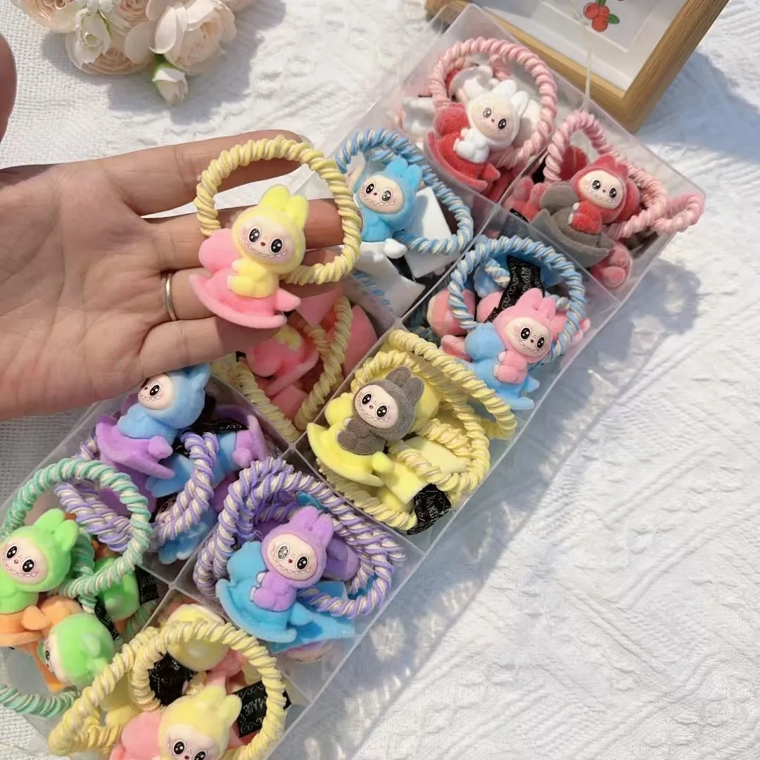 

10Pcs Cartoon Labubu Hair Ropes Cute Anime Labubu Women Elastic Hair Circle Hair Accessories Ponytail Kawaii Girls Holiday Gifts