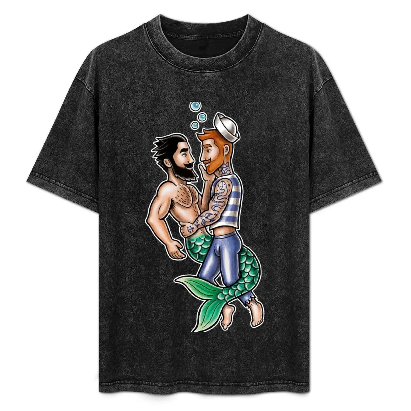 

Sailor and merman under water T-Shirt shirts graphic tees quick drying sports fans vintage graphic tee Men's t shirts