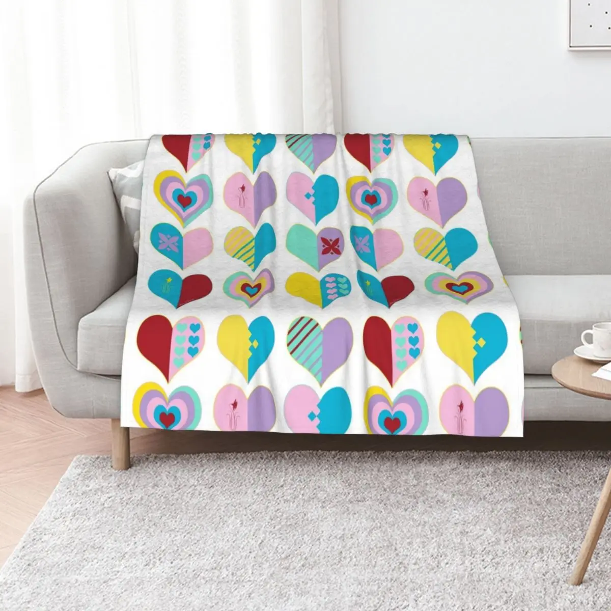 

Hearts Throw Blanket warm for winter Sofas Furrys Vintage Blankets