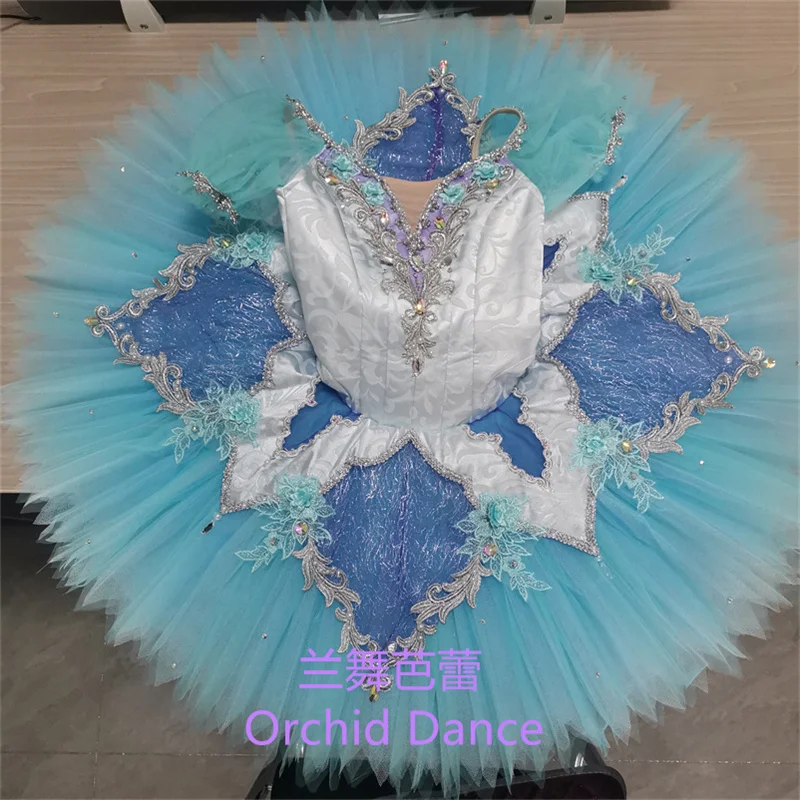 

Professional 12 Layers Custom Size Women Adult Performance Wear Kids Girls Sky Blue Swan Lake Ballet Tutu Costumes