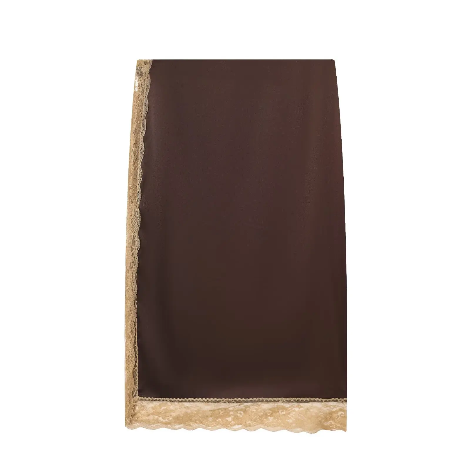 Faionable Top in pizzo con trama in raso di seta e gonna longuette Set Abbigliamento da donna Autunno Nuovo abito a due pezzi dal design Sle Ele