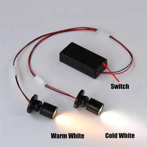 1W Mini Spotlight Surface Mounted Led Battery Box Small Spot Light Display Cabinet Wine Cabinet Angle Adjustable Decorative Lamp