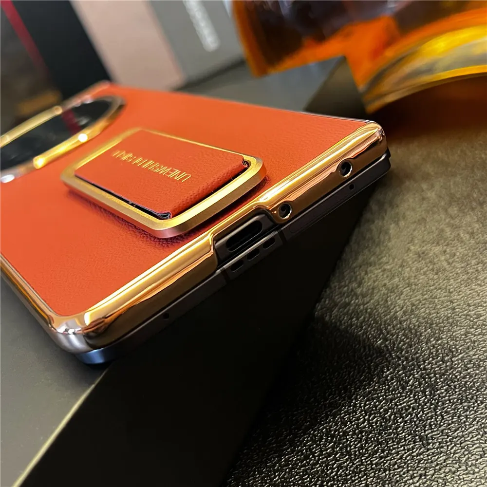 حافظة معصم من جلد البقر الطبيعي الفاخر لهاتف OPPO Find N5 Armor Back Cover