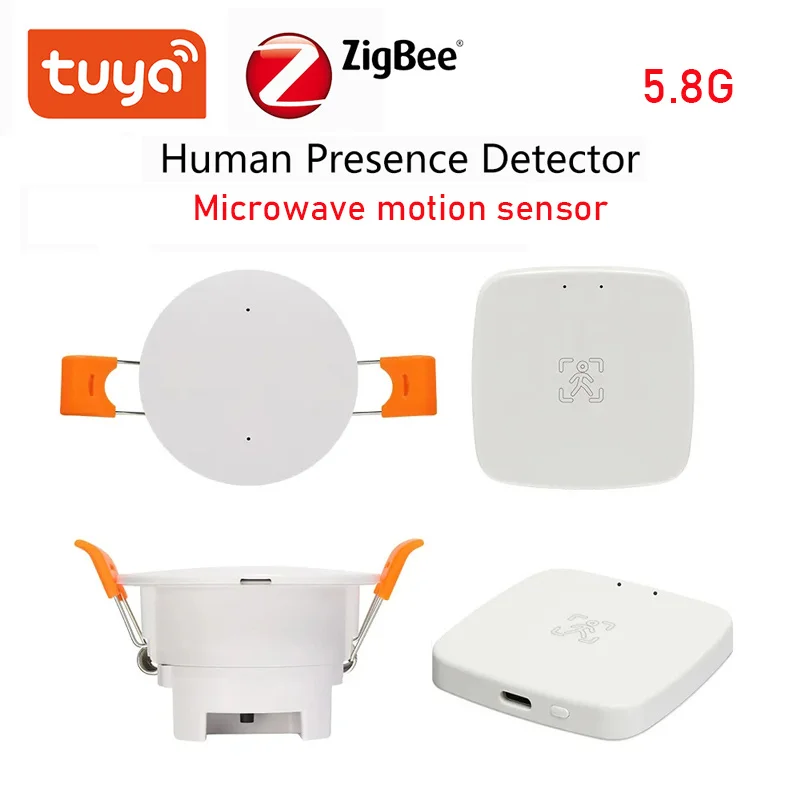 Tuya WiFi/Zigbee Smart Human Presence Detector Illuminance Monitor 5.8G Microwave Motion Sensor With Luminance Detection