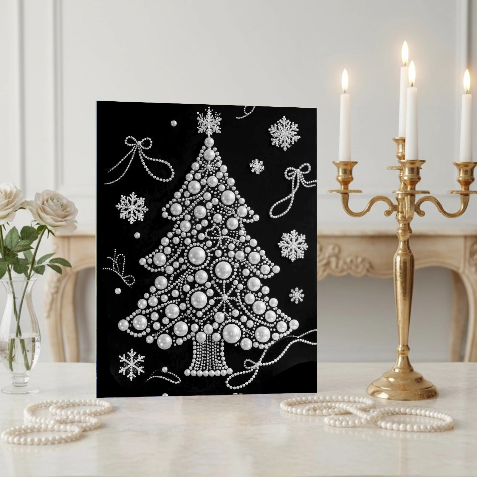

Snowflakes DIY Pearl Painting Kit for Adult Home Wall Decor 40x50cm With Frame