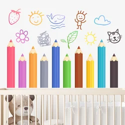 1PC Yaya Language Cartoon Pen Sticker, Kindergarten Home Wall Sticker For Wall Decoration